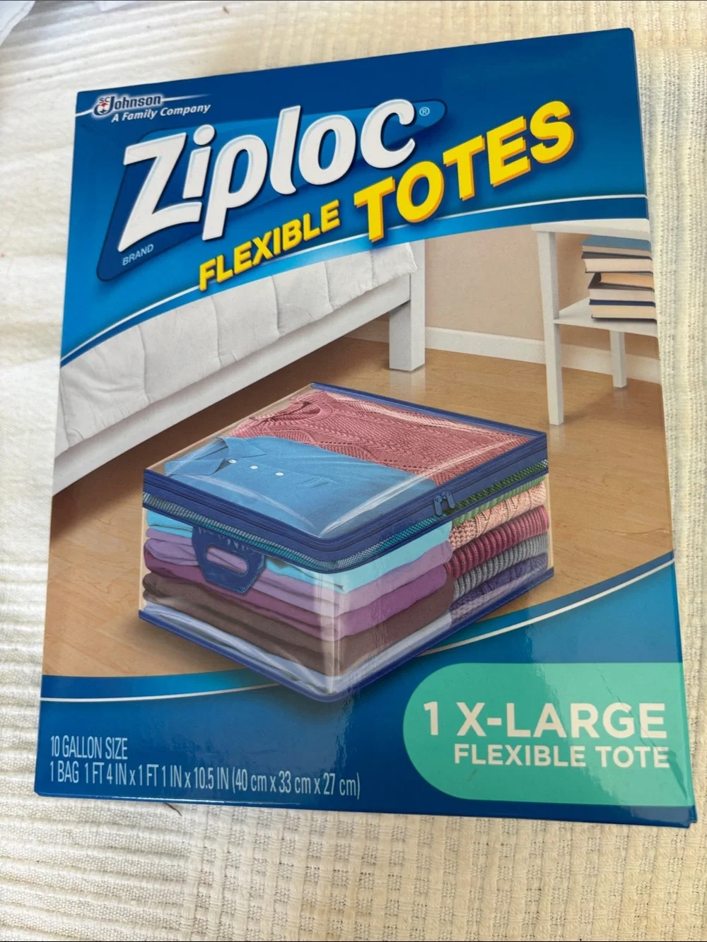 Lot of 4 Ziploc XL X-Large Flexible Storage Tote 10 Gallon Clear Plastic Sealed
